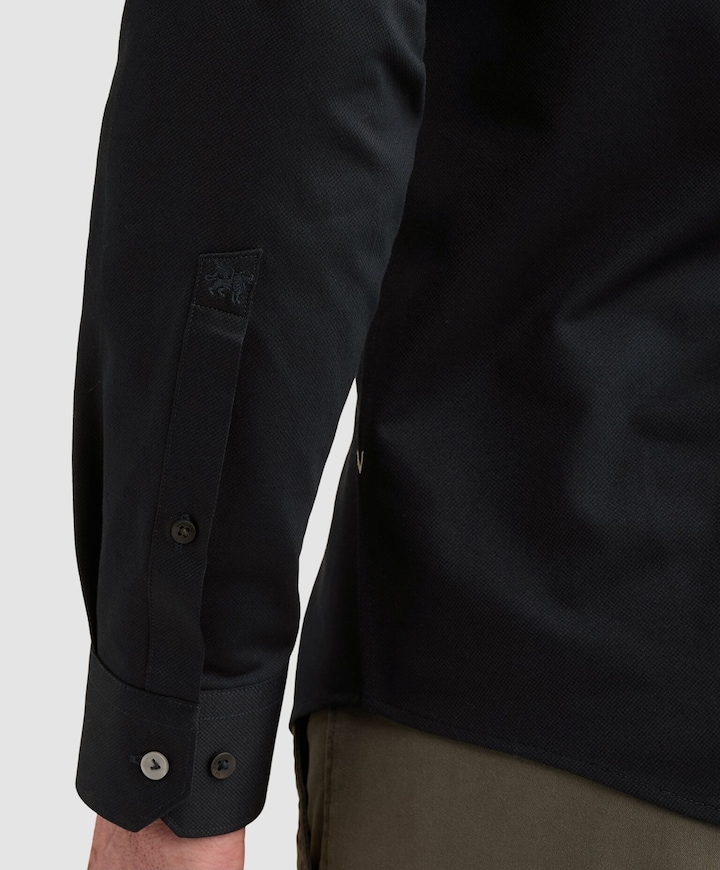 Heren overhemd lange mouw blauw