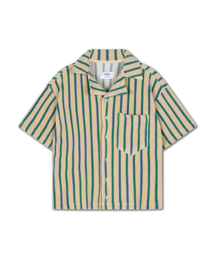 Jongens overhemd korte mouw groen