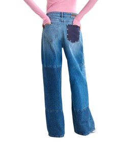 Jee patchwork dames jeans blauw