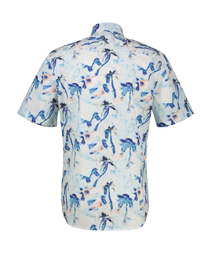 Overhemd korte mouw blauw