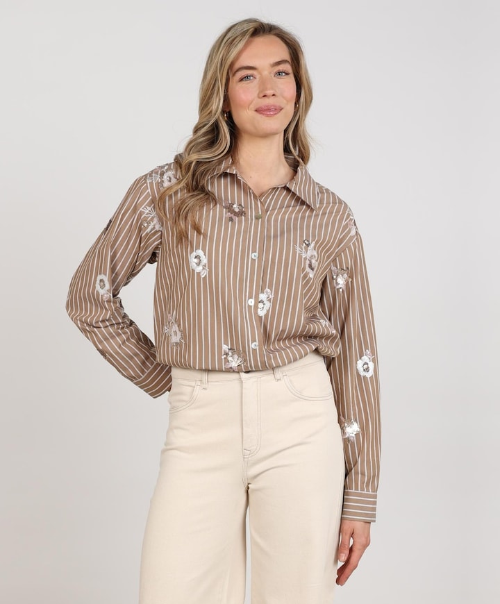 Dames blouse beige