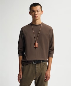 Heren longsleeve bruin