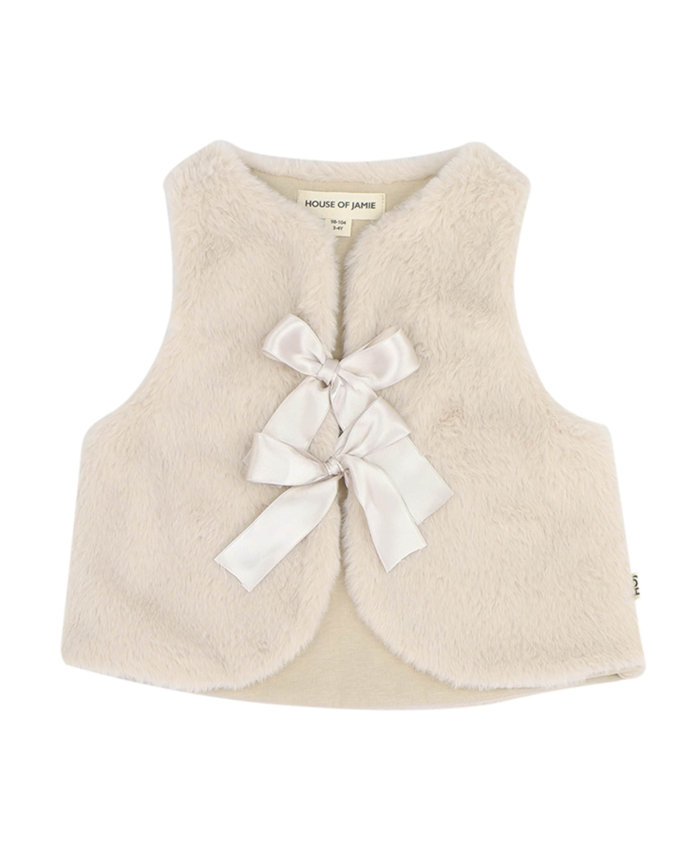 Meisjes gilet beige