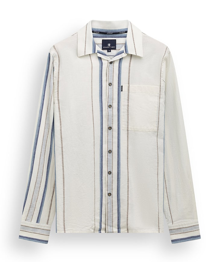 Heren overhemd lange mouw ecru