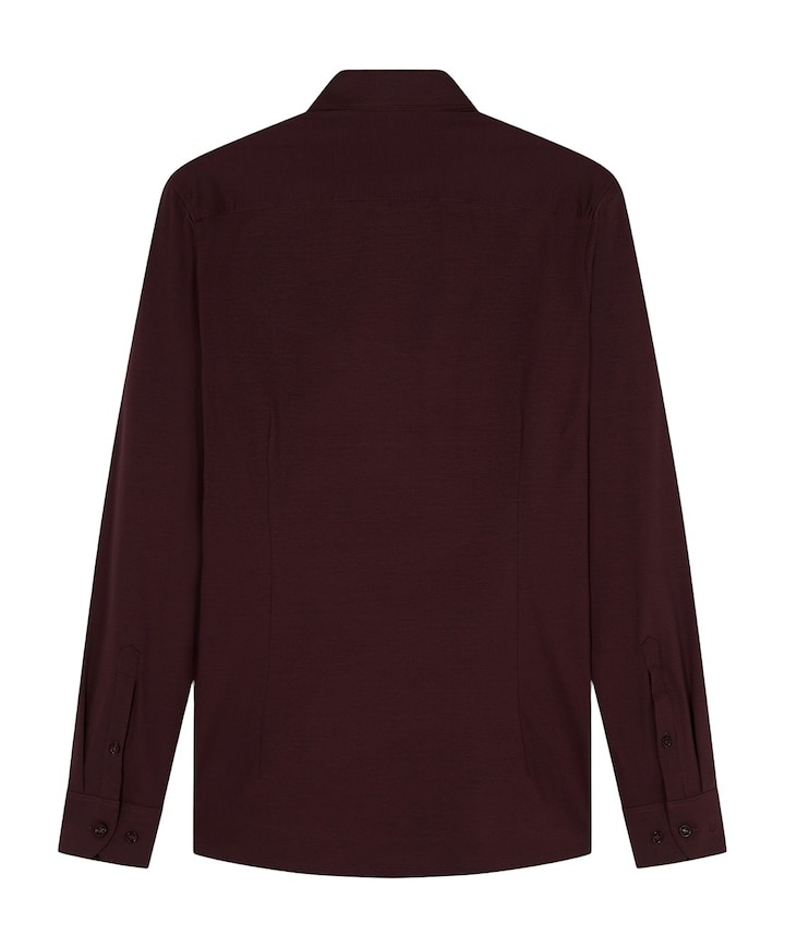 Heren overhemd lange mouw bordeaux
