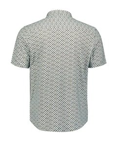 Heren overhemd korte mouw groen