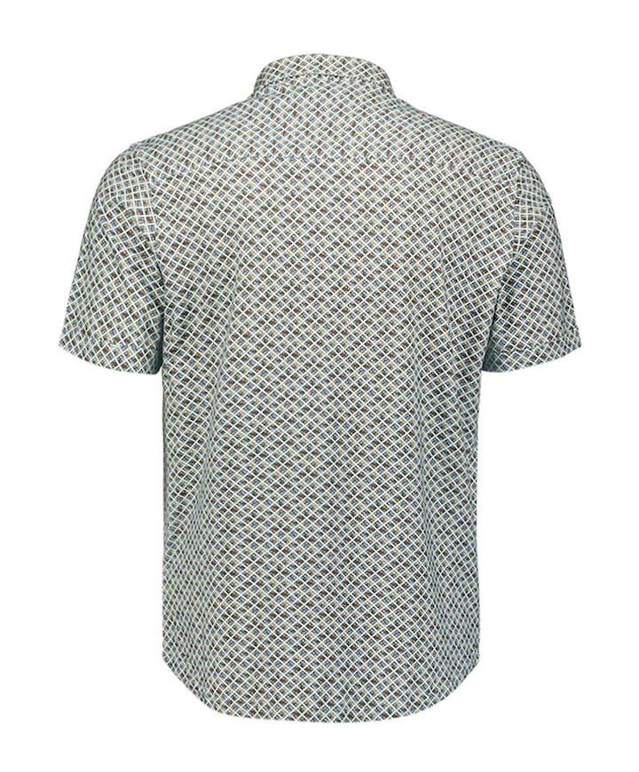 Heren overhemd korte mouw groen