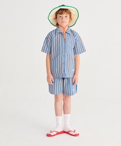 New Hairline denim bermuda shorts uniseks korte broek blauw