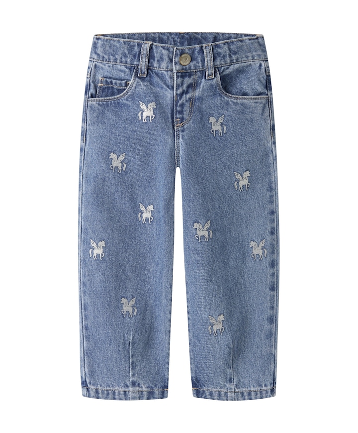 NMFBELLA BARREL GLITTER 4577- meisjes jeans blauw