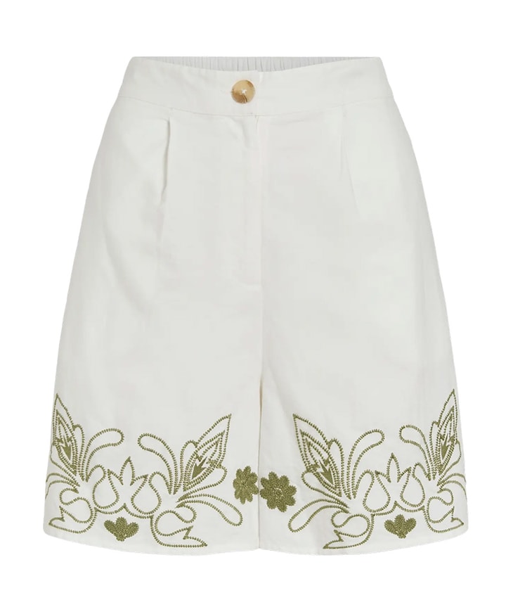 VIVIALMA HW EMB dames korte broek ecru