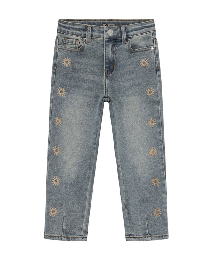 Denim Mom Fit Embroidery meisjes jeans blauw