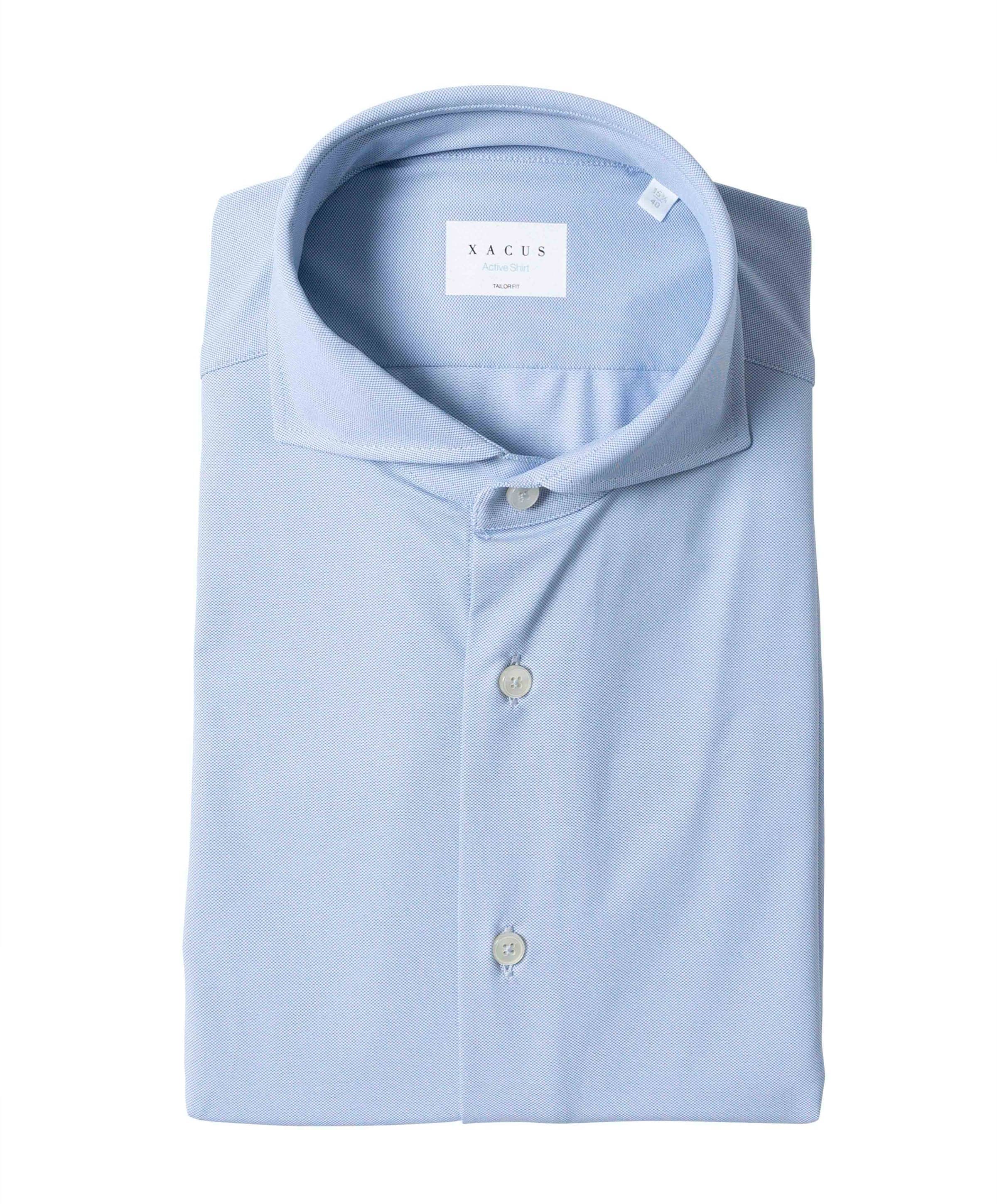 Heren overhemd lange mouw blauw