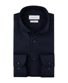 Heren overhemd lange mouw blauw