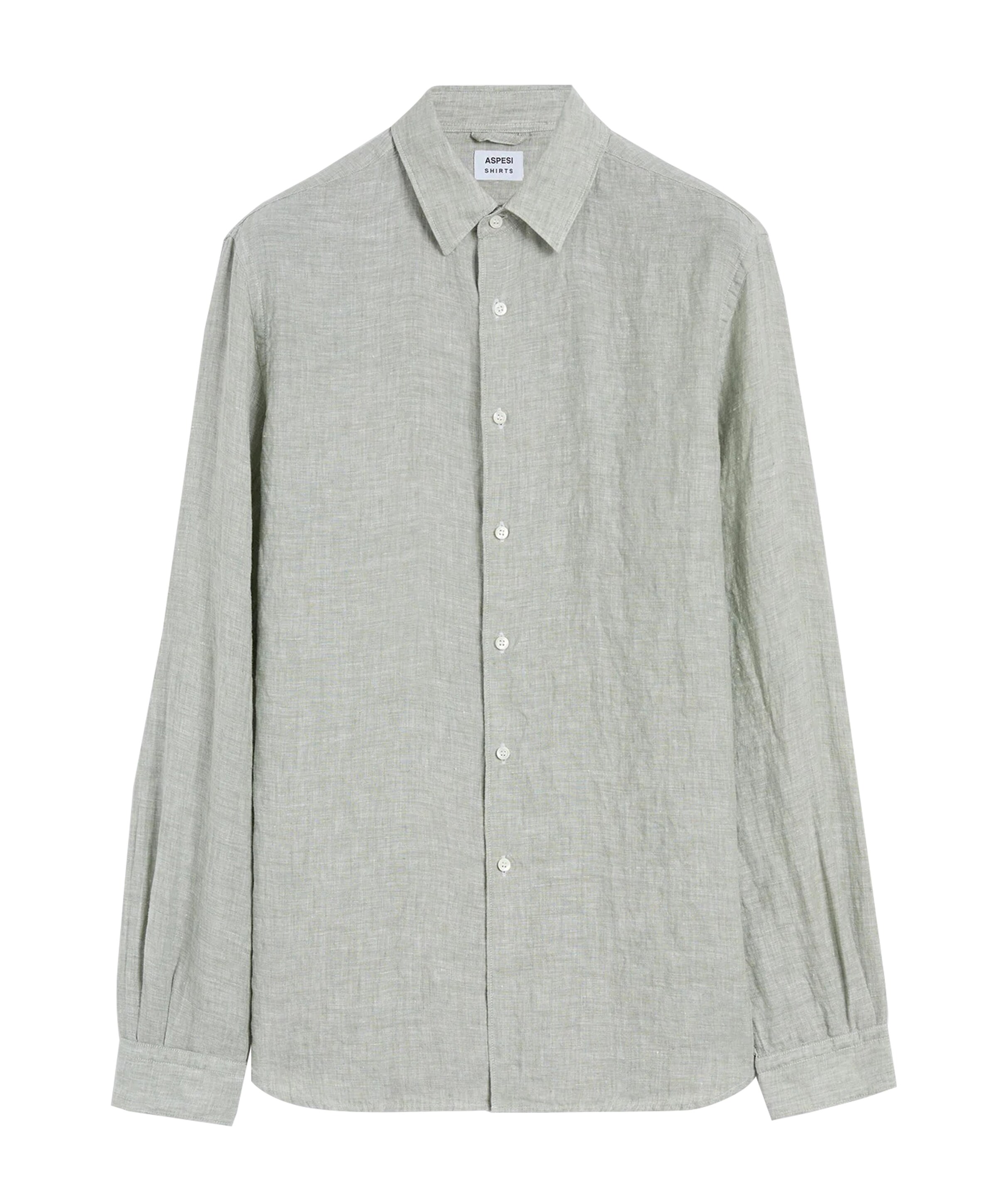 Heren overhemd lange mouw groen