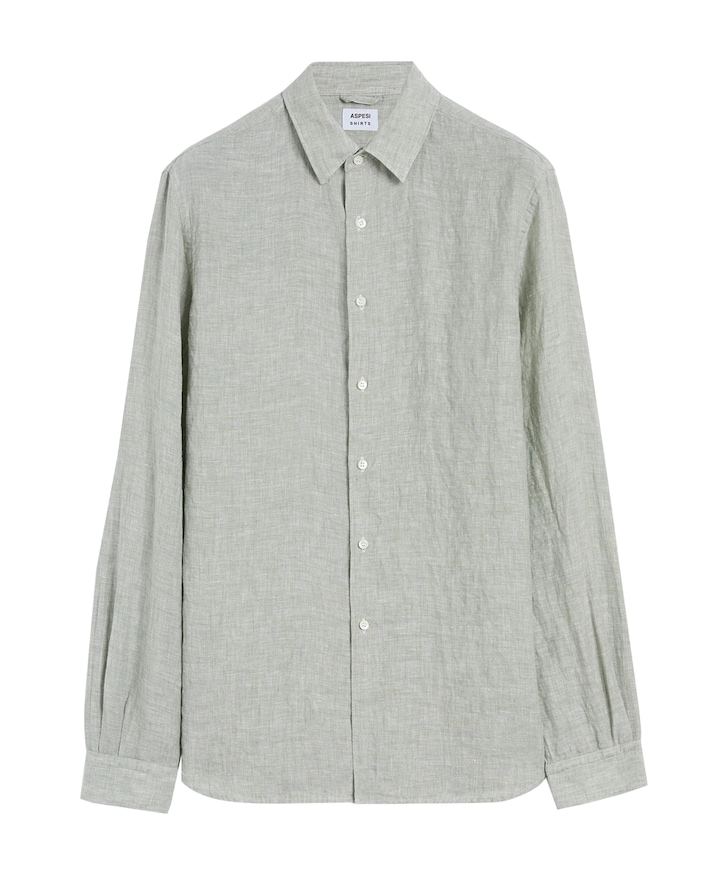 Heren overhemd lange mouw groen