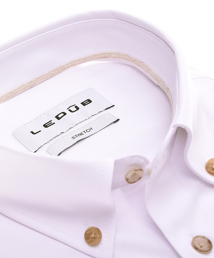 Heren overhemd extra lange mouw wit