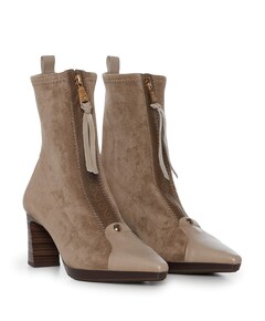 dames enkellaarzen beige