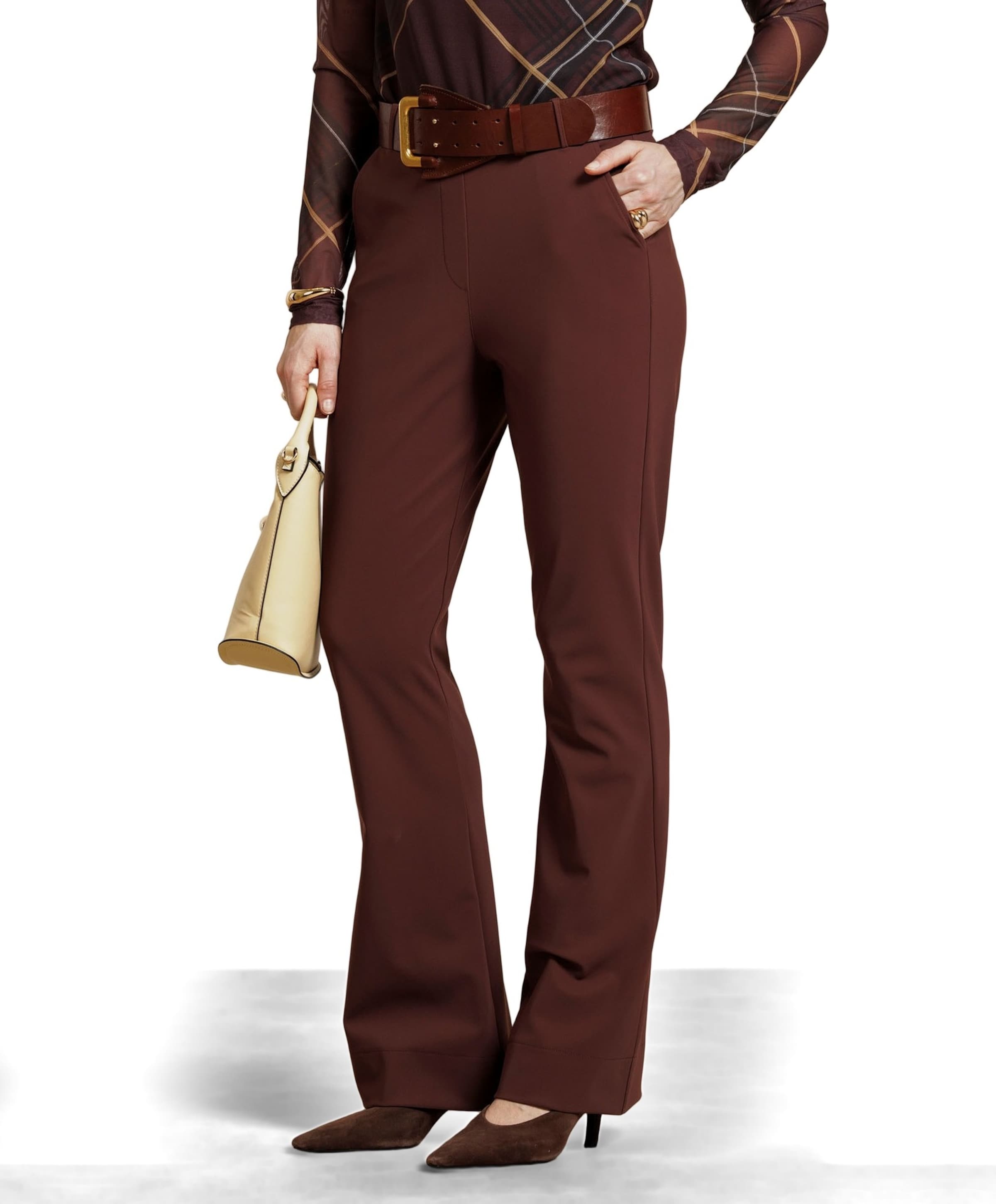 Flair bonded trousers dames broek bruin
