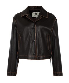 Dames leren jas bruin