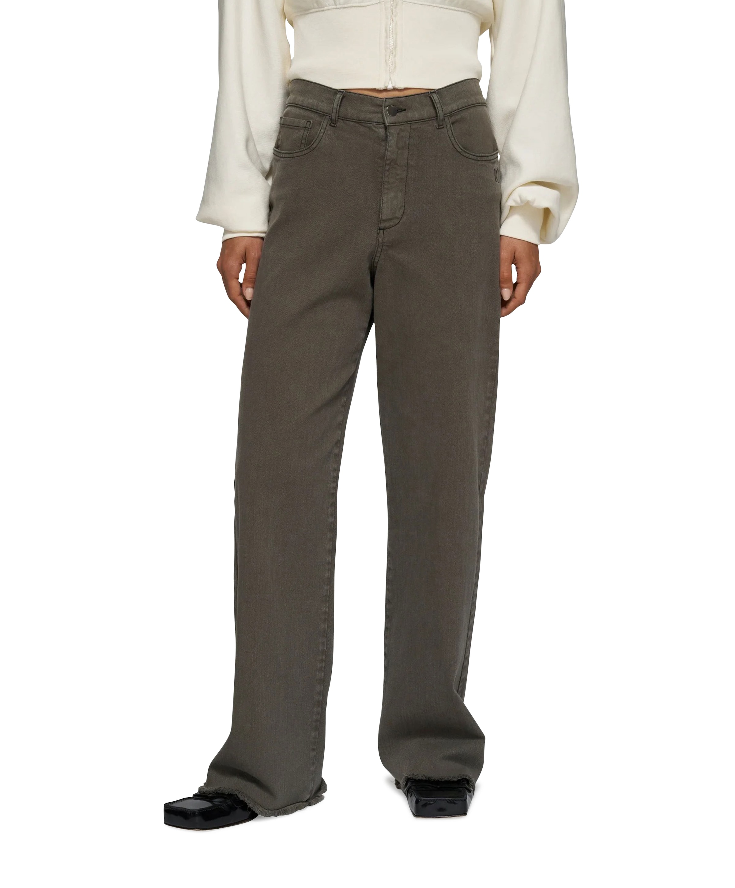 jog twill dames broek bruin