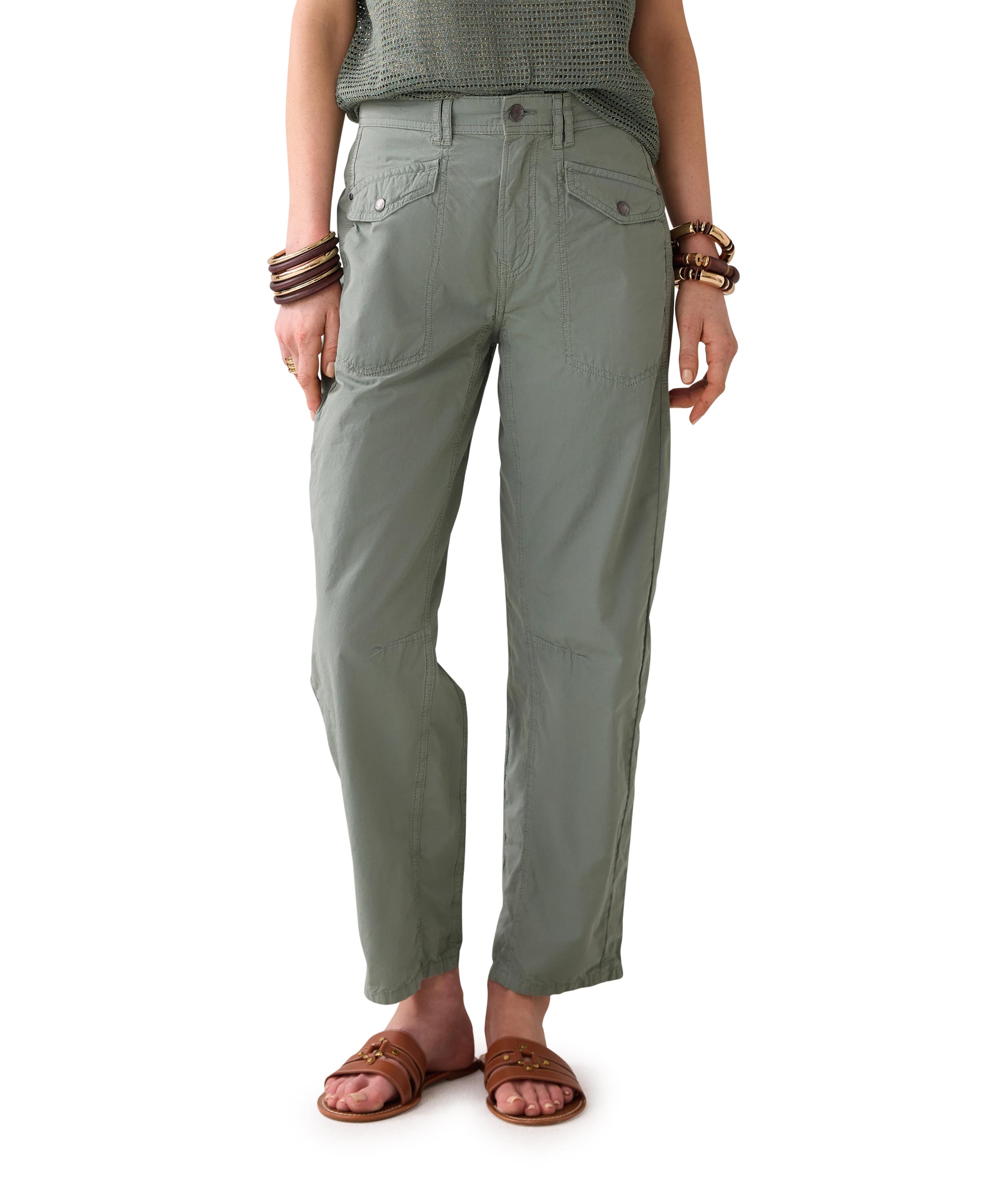 Cocoon summer plain weave broek groen