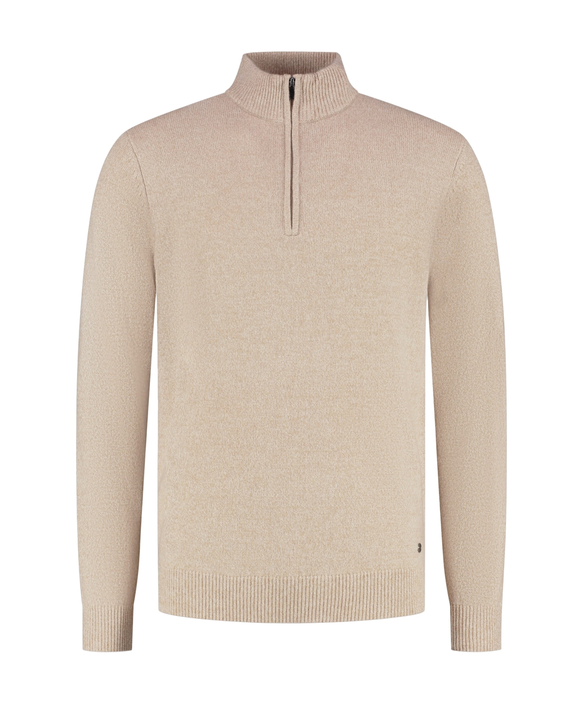 Heren trui met rits beige
