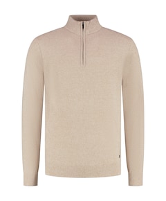 Heren trui met rits beige