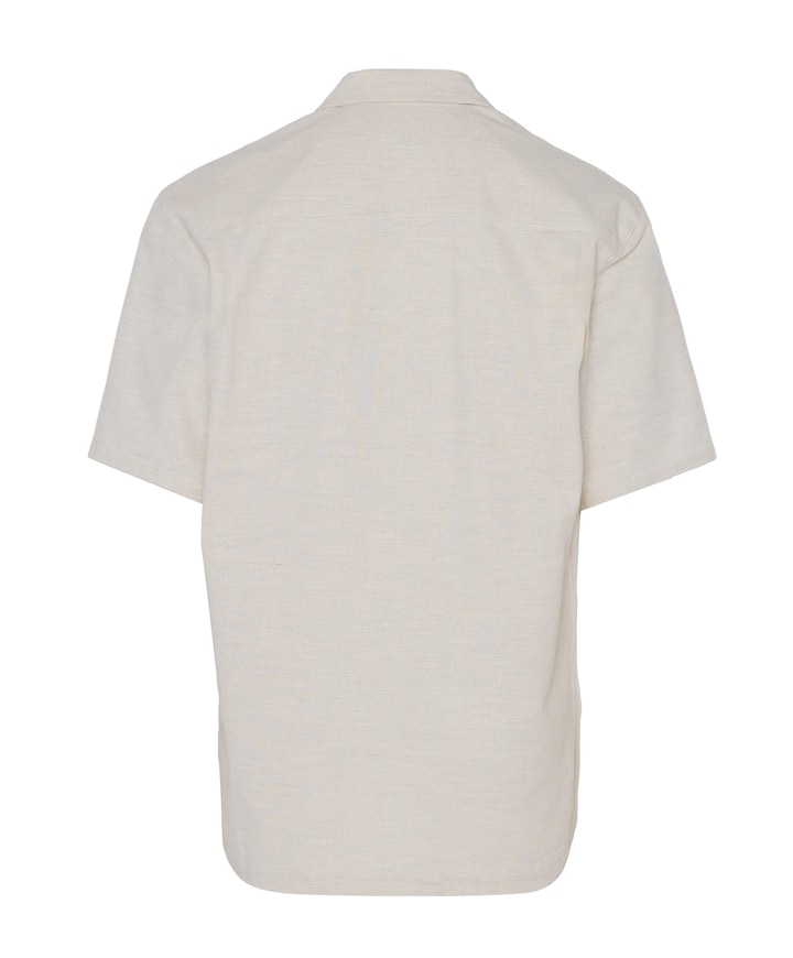 Heren overhemd korte mouw beige