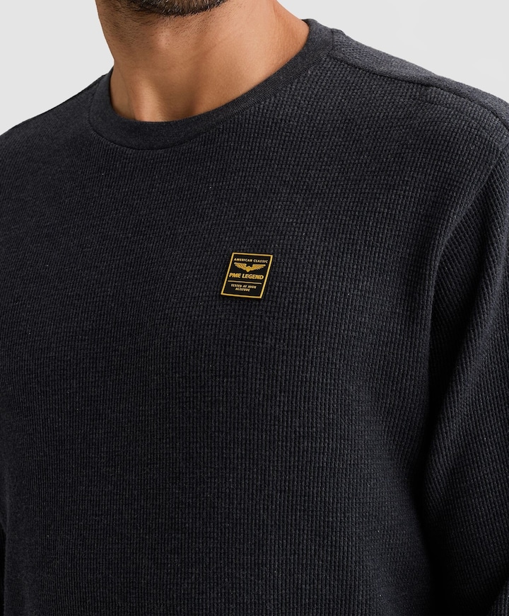 Heren longsleeve blauw