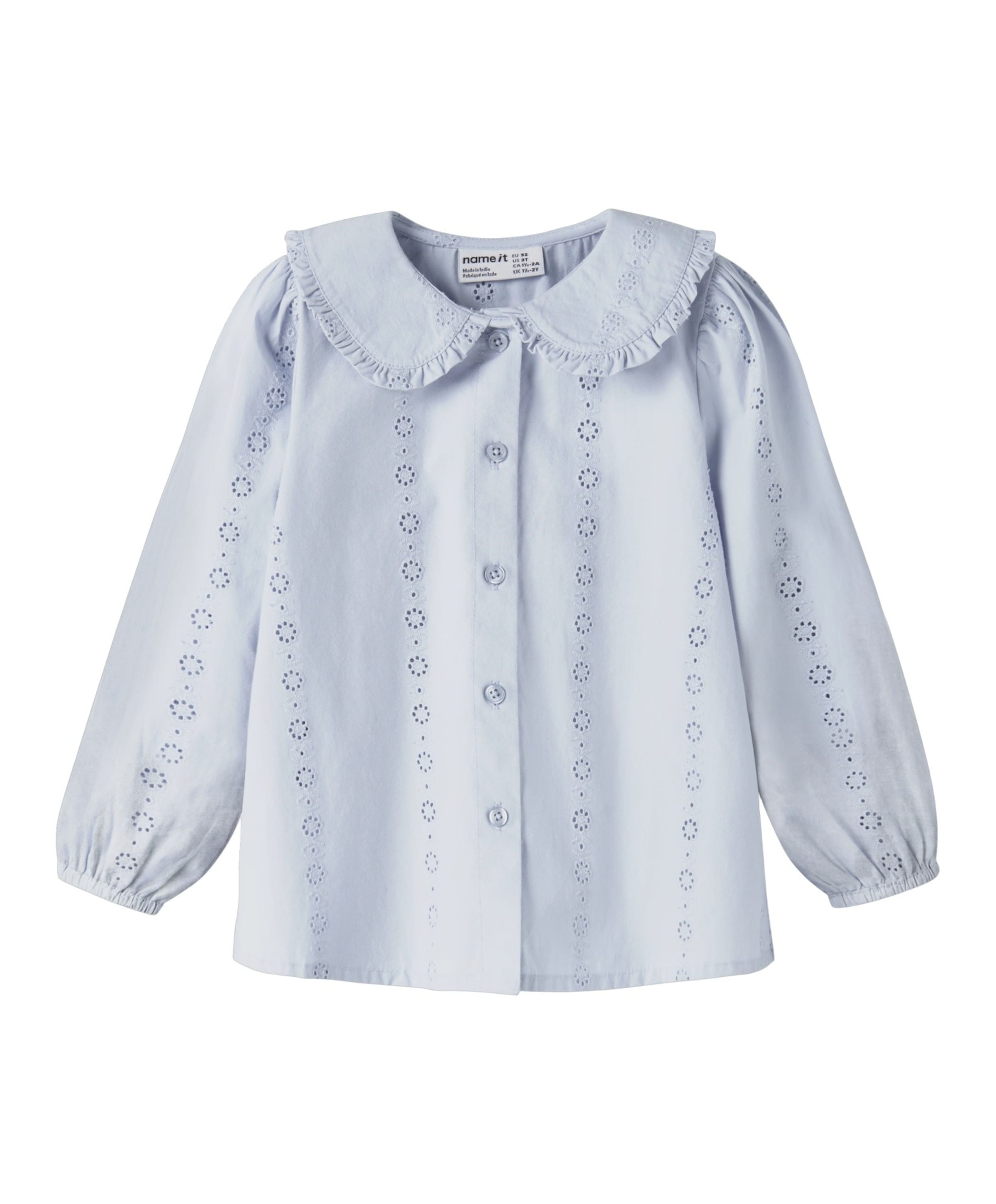 Meisjes blouse lange mouw blauw