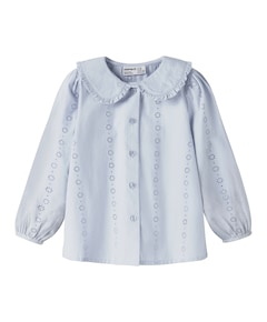 Meisjes blouse lange mouw blauw