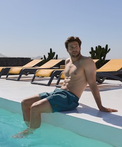 Plain heren zwembroek blauw