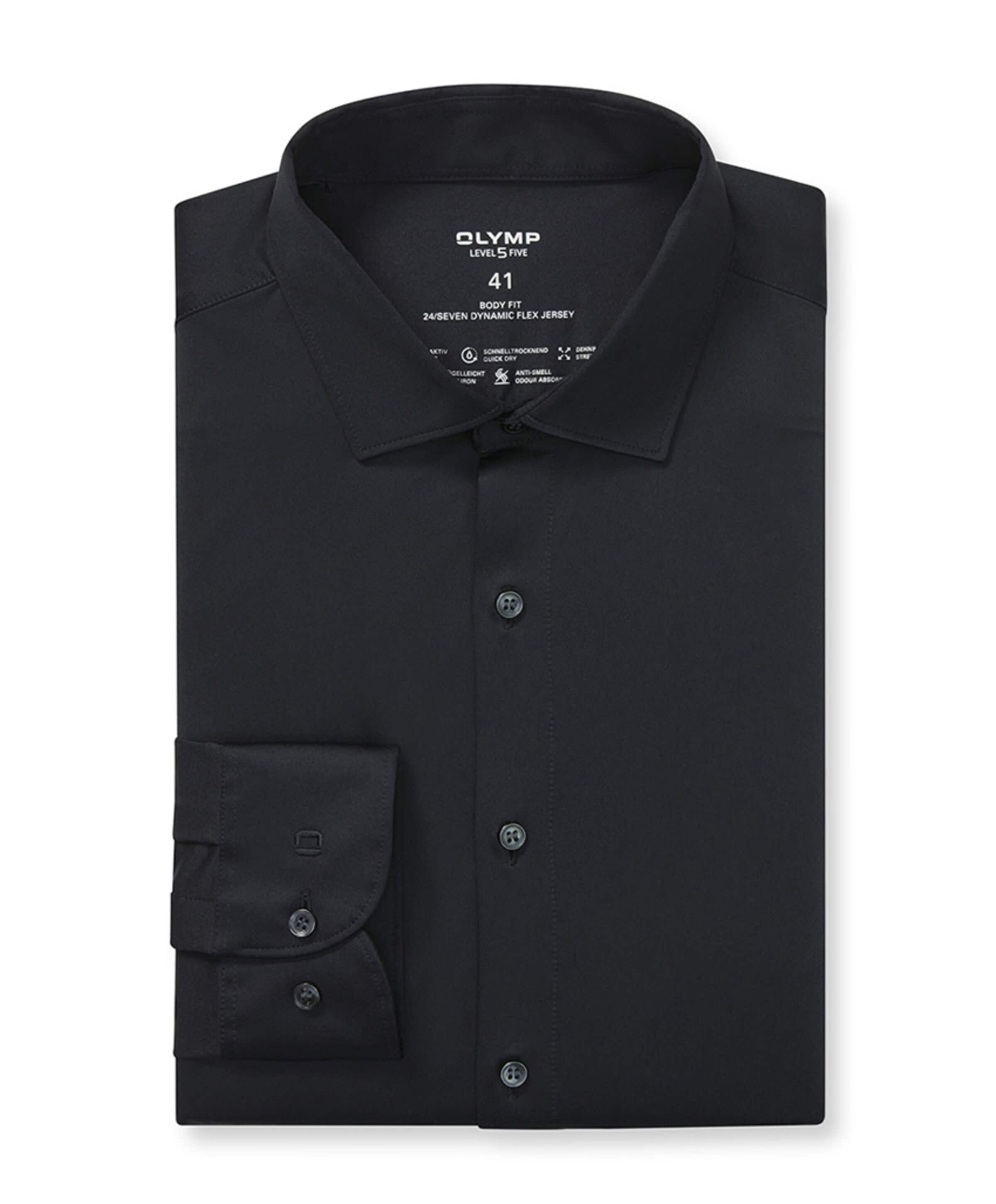 Heren overhemd lange mouw zwart