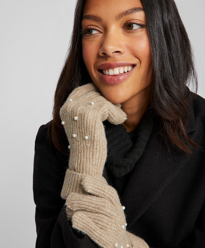 Dames handschoenen beige