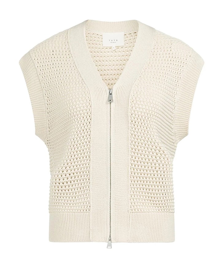 Dames gilet beige