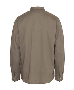 Heren overhemd lange mouw bruin