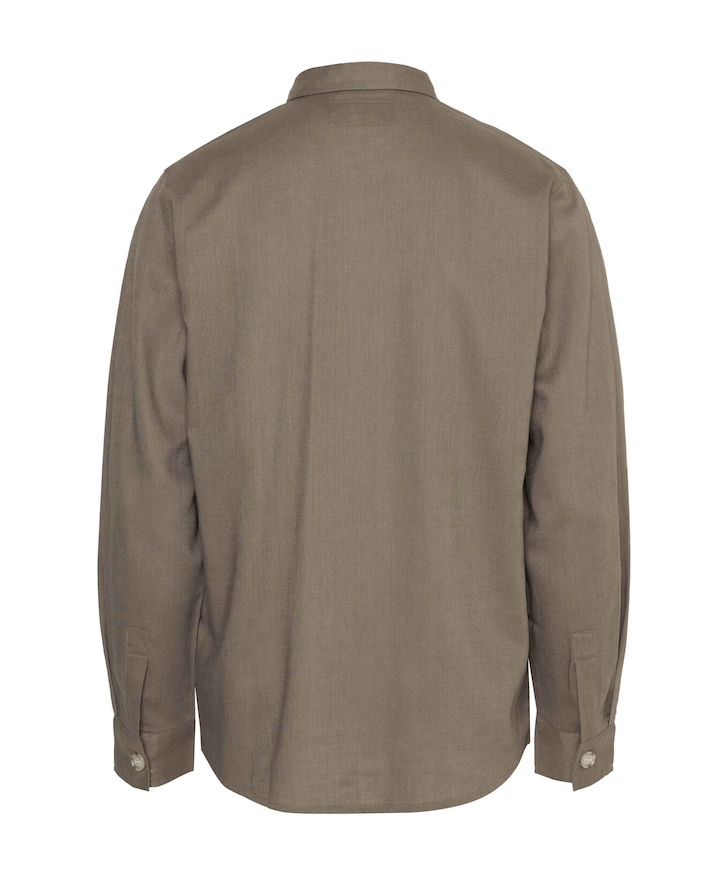 Heren overhemd lange mouw bruin