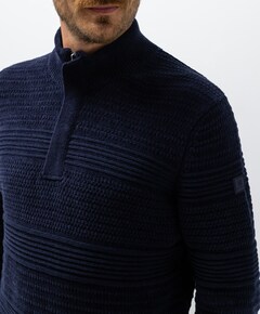 Heren trui met rits blauw