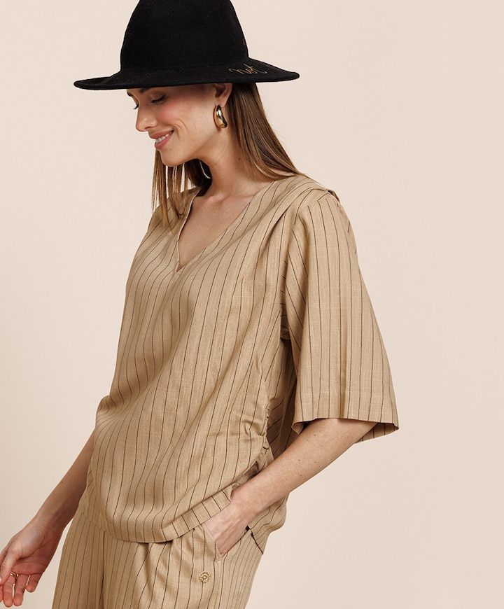 Dames blouse beige