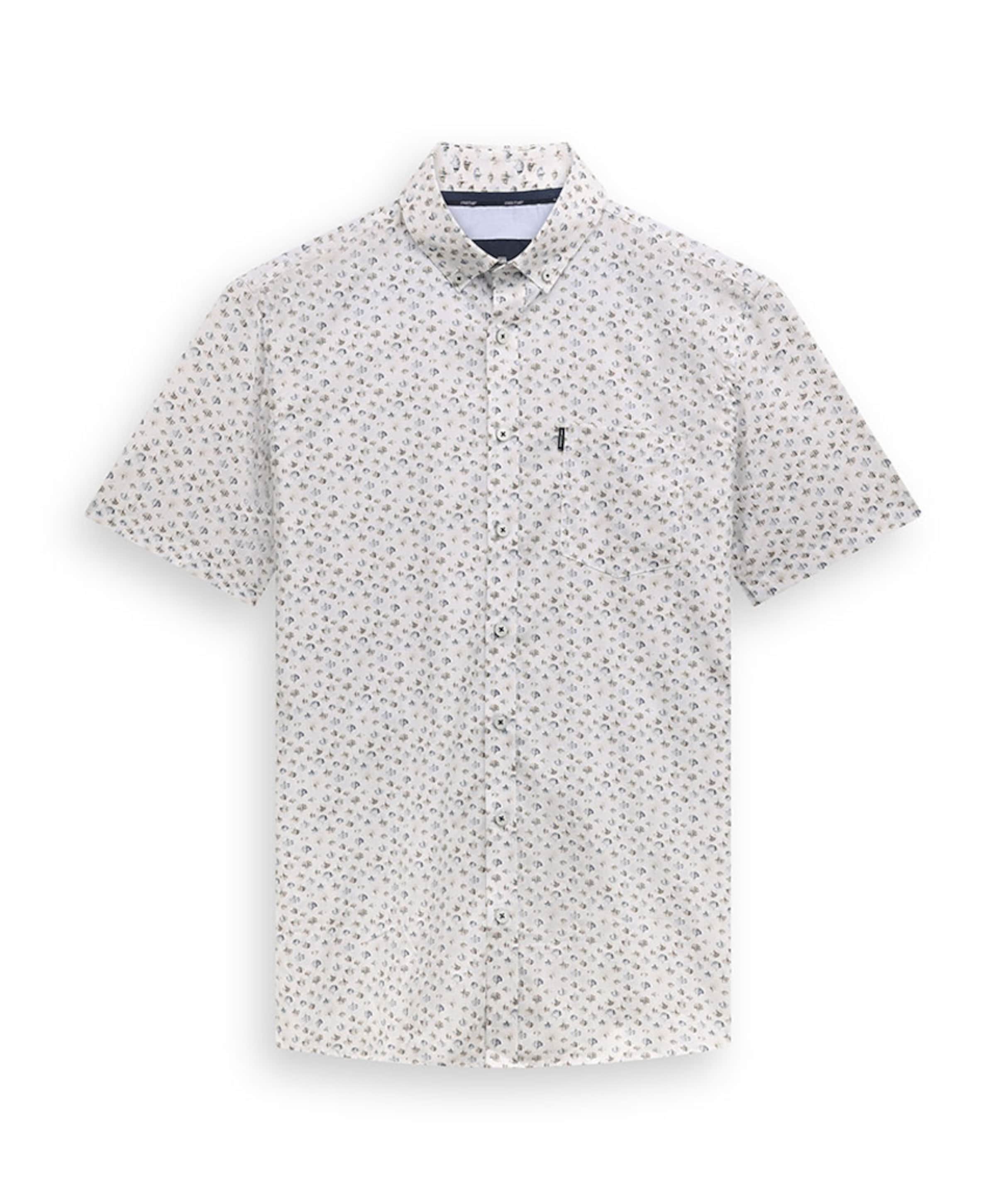 Heren overhemd korte mouw ecru