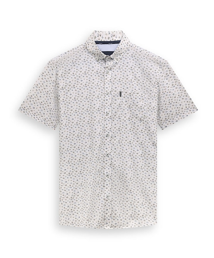 Heren overhemd korte mouw ecru