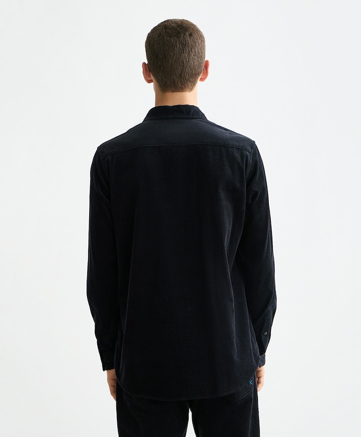 Heren overhemd lange mouw zwart