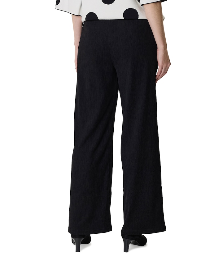 Wide leg dames broek zwart