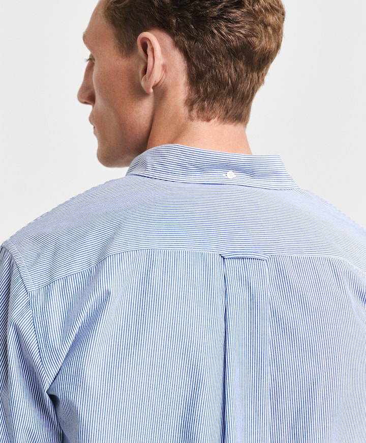 Heren overhemd lange mouw blauw