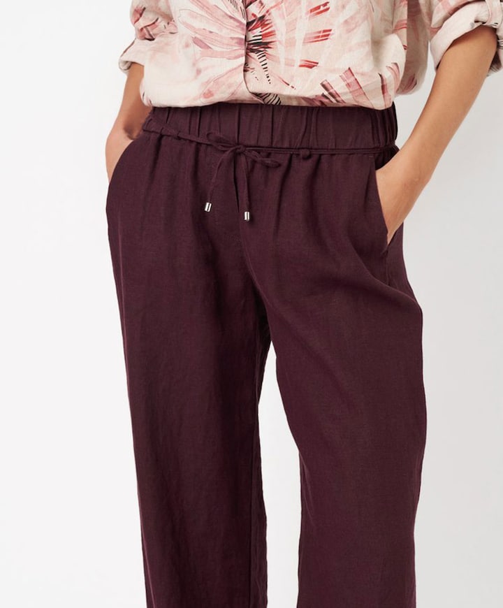 Pia Wide Chic dames broek bordeaux