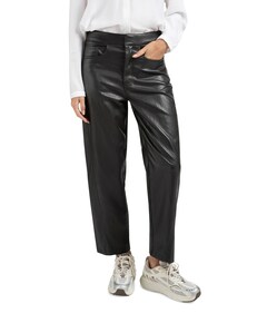 Faux leather carrot fit broek grijs