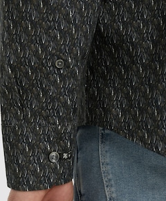 Heren overhemd lange mouw blauw