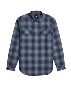 Heren overhemd lange mouw blauw