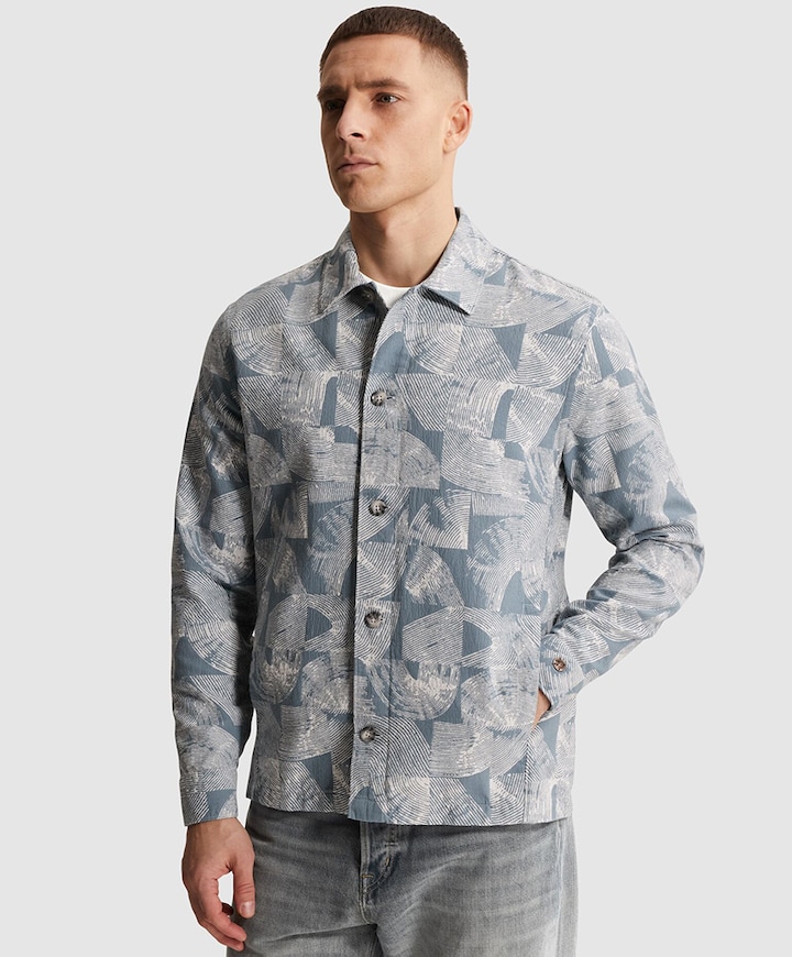 Heren overshirt grijs