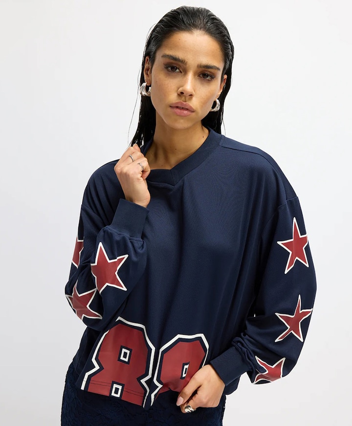 Dames longsleeve blauw